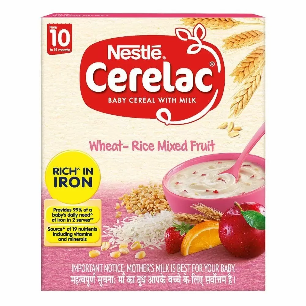 Nestle CERELAC Baby Cereal With Milk, Wheat-Rice Mixed Fruit – From