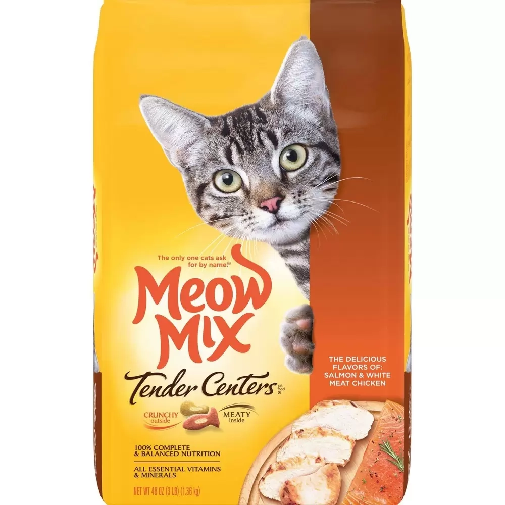 Meow Mix Tender Centers Salmon & White Meat Chicken Flavors Dry Cat Food,