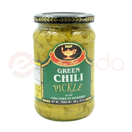 DEEP GREEN CHILLI PICKLE:700G