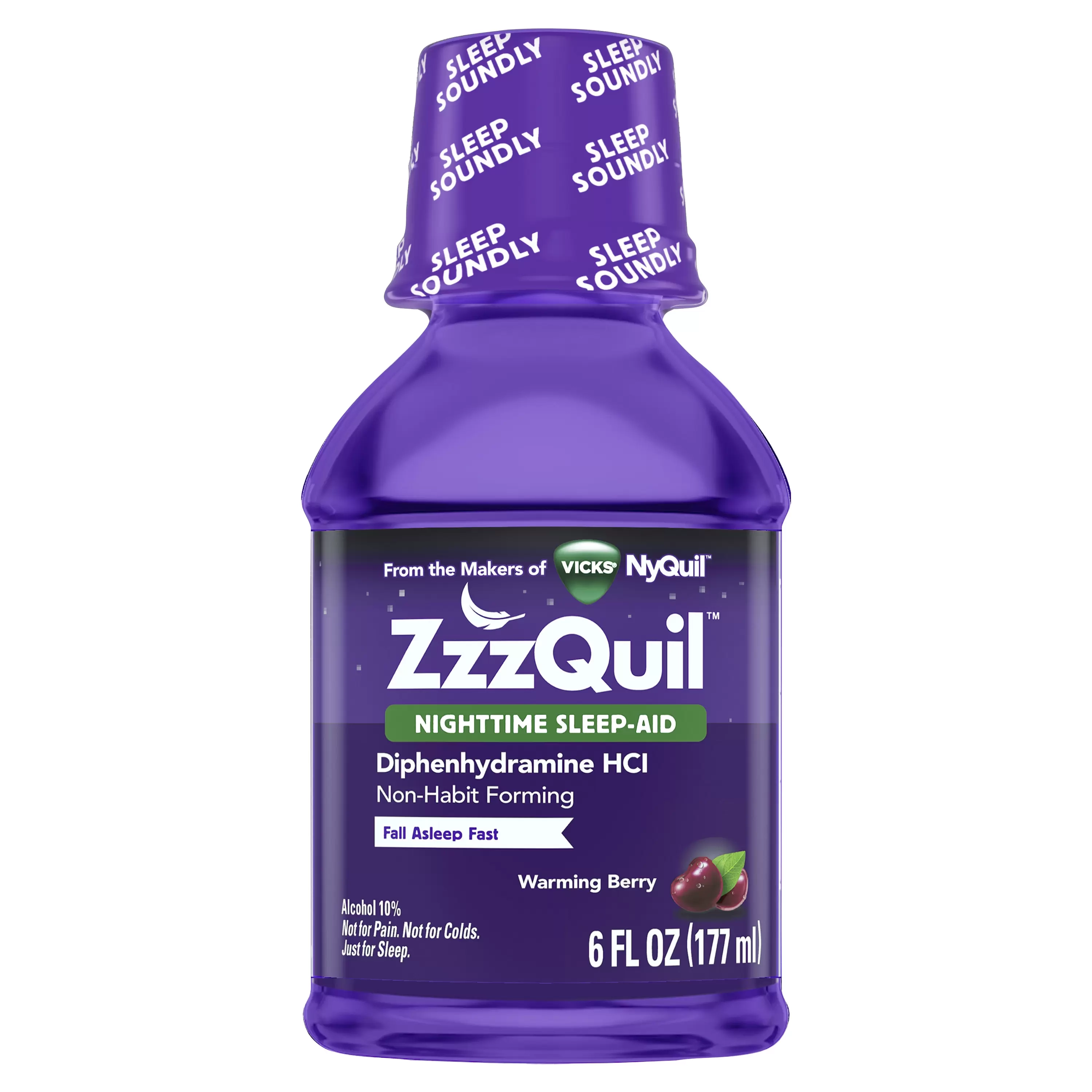 Vicks ZzzQuil Nighttime Sleep Aid Liquid, Warming Berry,