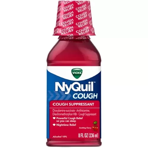 Vicks Nyquil Cold Flu Nighttime Relief Liquid Cherry