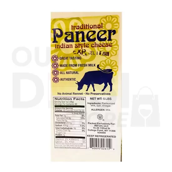 PANEER INDIAQN CHEESE: 5LB