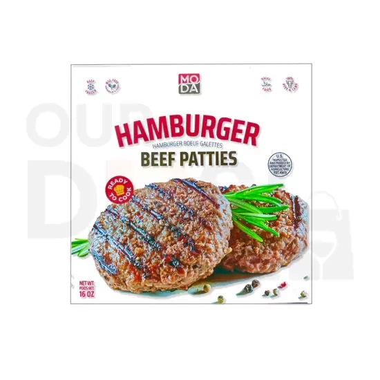 MODA BEEF  BURGER PATTIES:16OZ