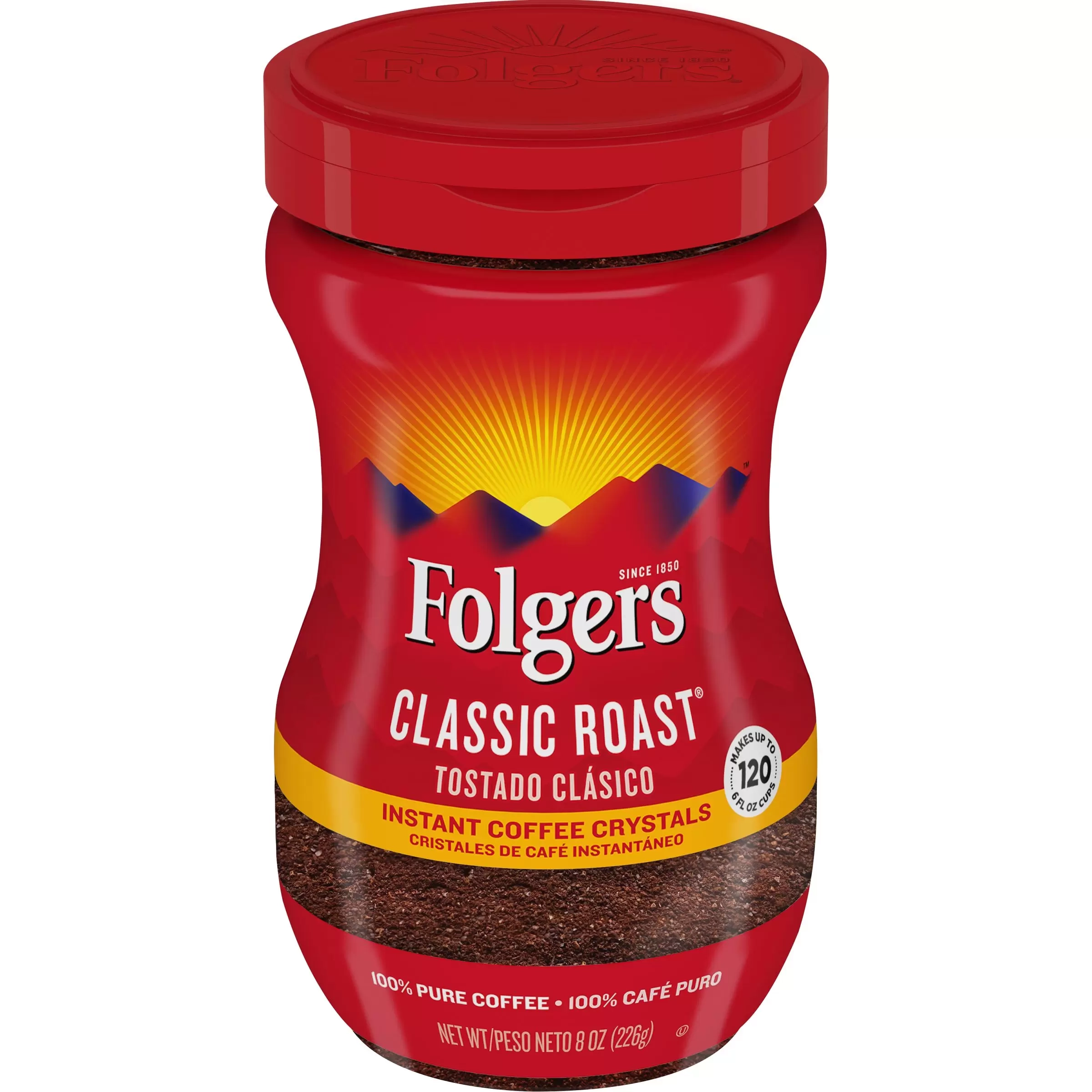 Instant Coffee Crystals Folgers Regular
